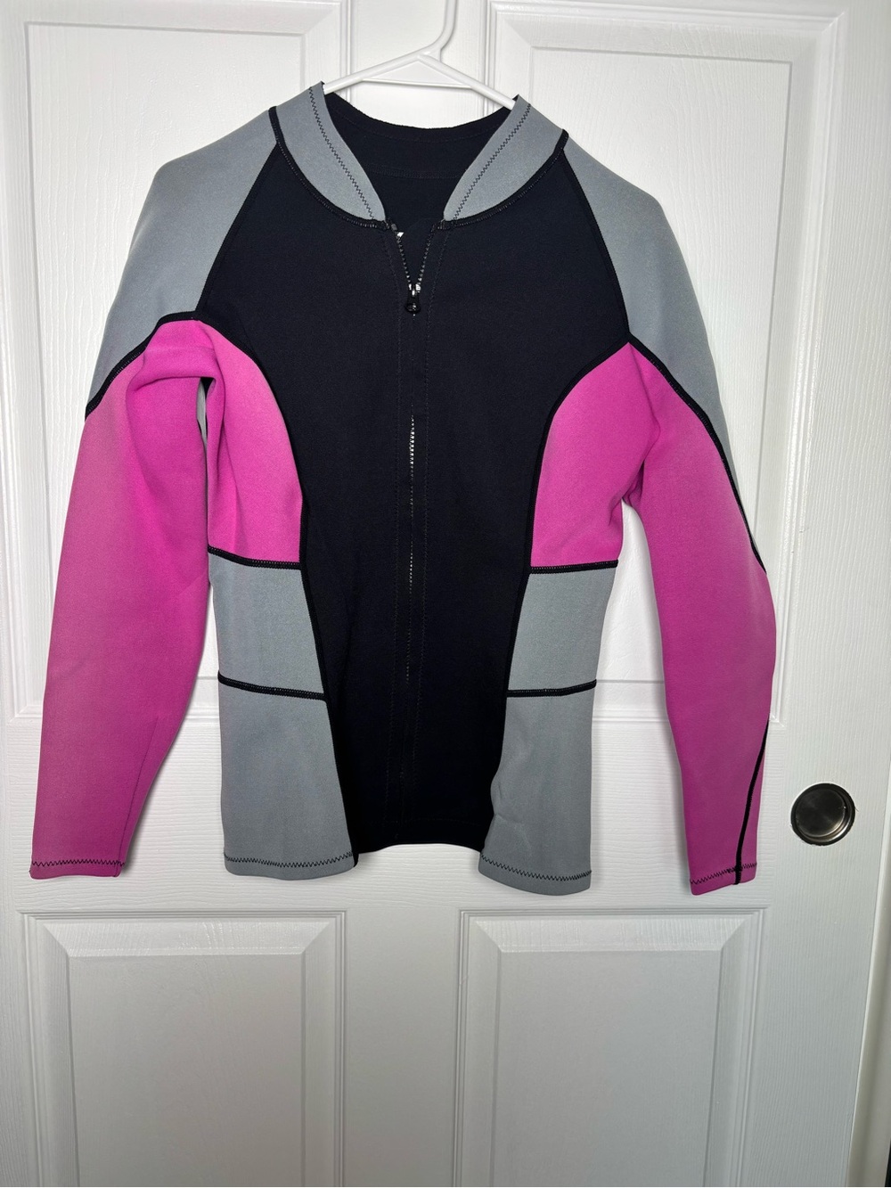 Unbranded Neoprene Wetsuit Top Long Sleeve Zip Colorblock L